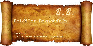 Belász Barnabás névjegykártya