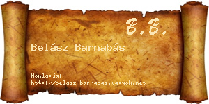 Belász Barnabás névjegykártya